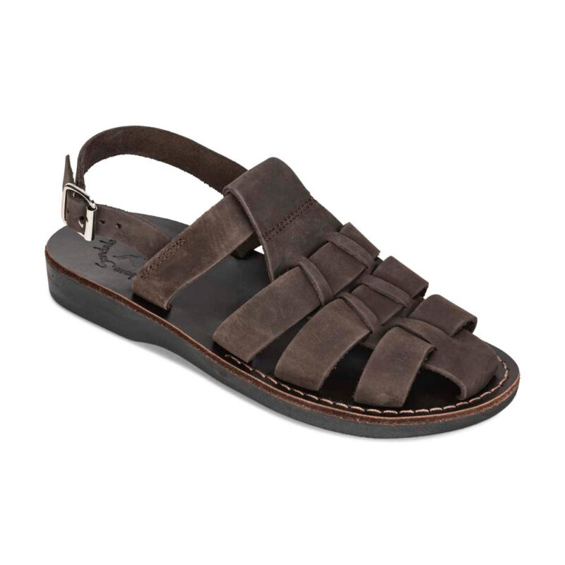 Pantica Brown Nubuck Slingback Fisherman Sandals
