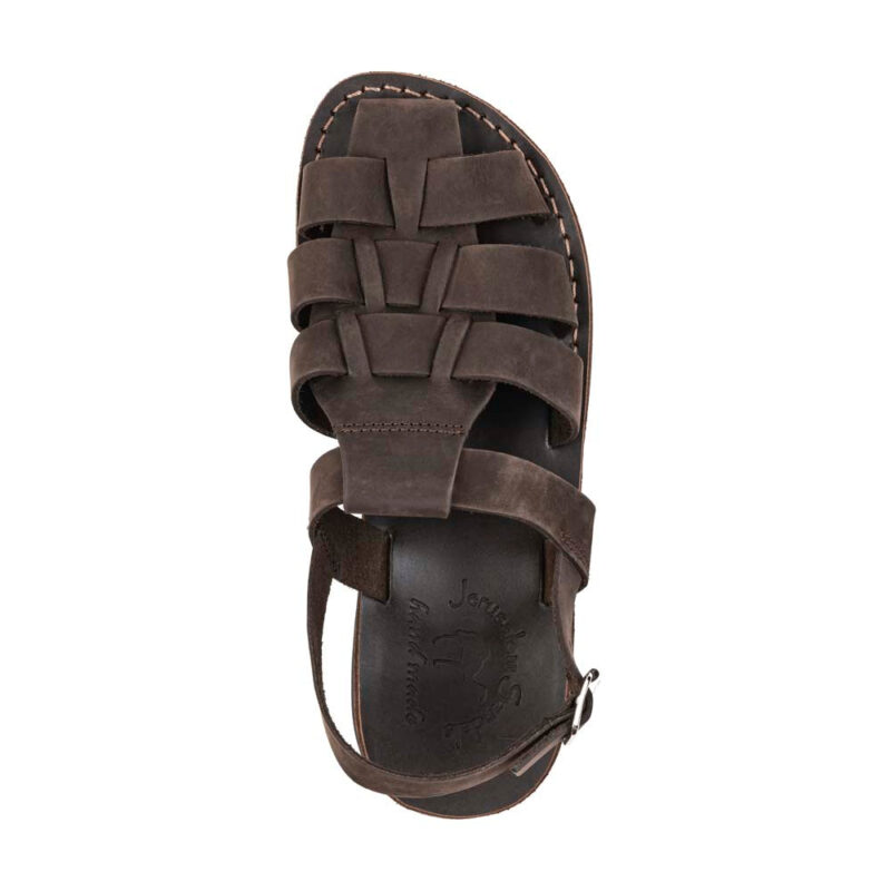 Pantica Brown Nubuck Slingback Fisherman Sandals - Image 3