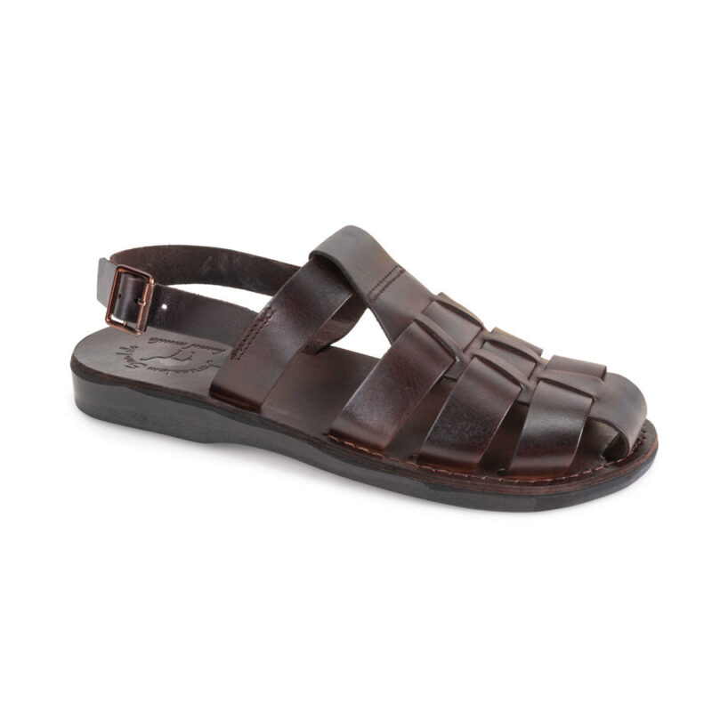 Pantica Brown Leather Slingback Fisherman Sandals
