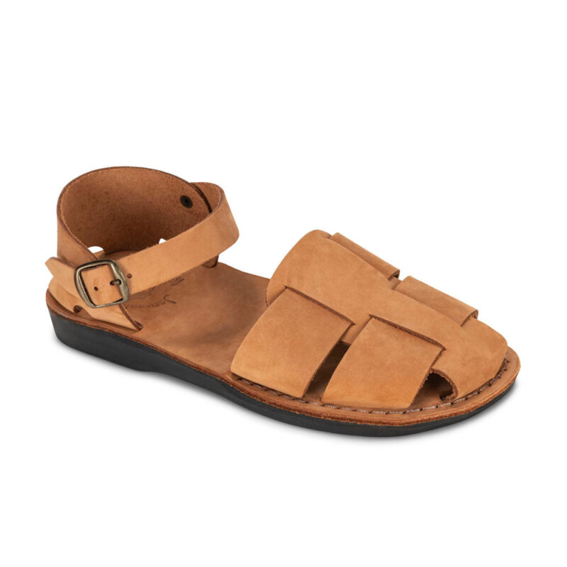 Pantica Camel Brown Nubuck Adjustable Strap Sandals