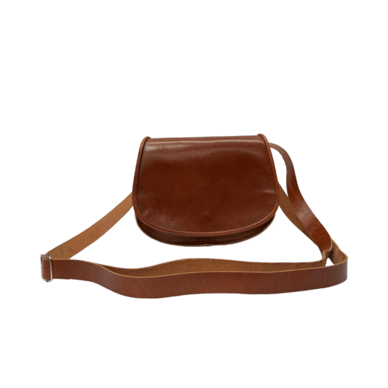 Pantica Brown Curved Caramel Crossbody