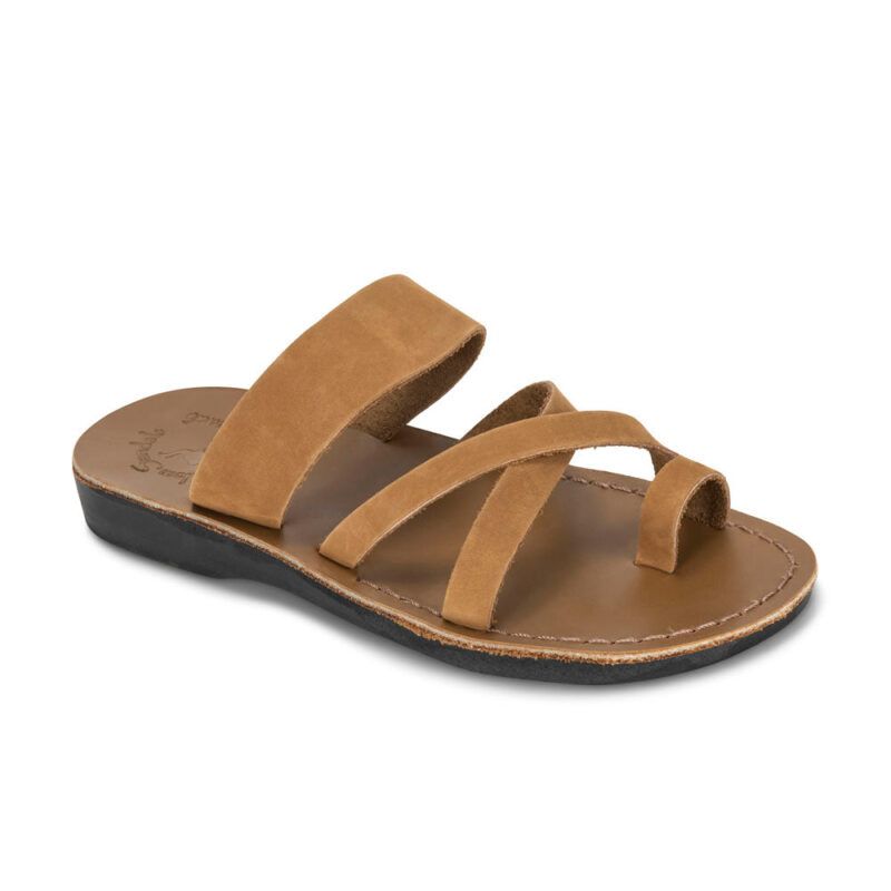 Pantica Tan Nubuck Leather Toe Loop Sandals
