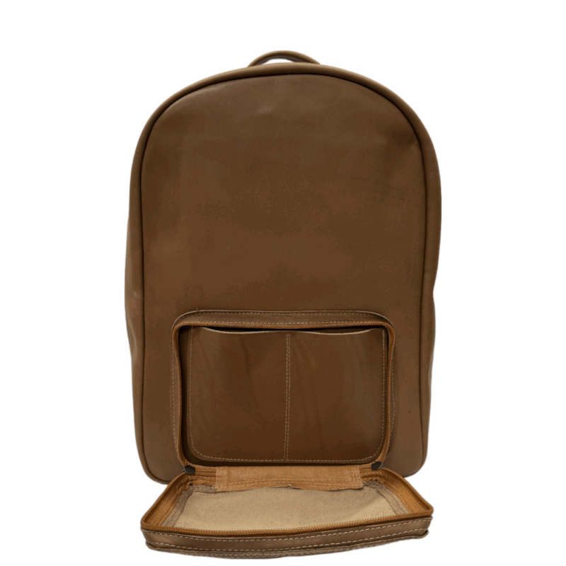 Pantica Dark Brown Leather Laptop Backpack - Image 2