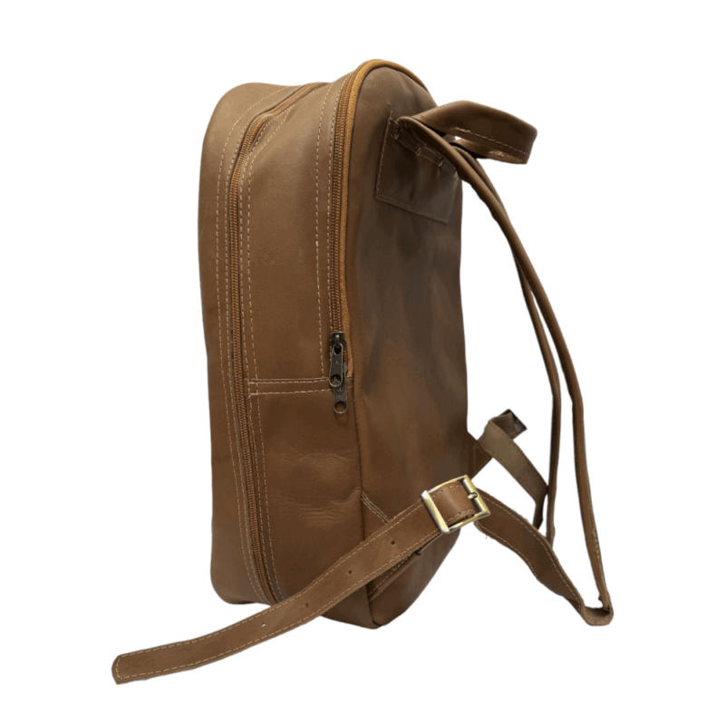 Pantica Dark Brown Leather Laptop Backpack - Image 5