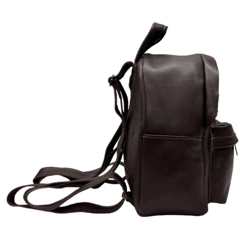 Pantica Dark Brown Mini Leather Backpack - Image 2