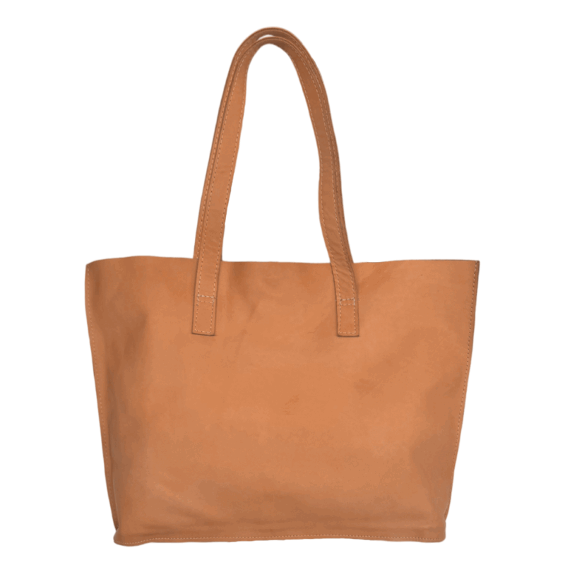 Pantica Tan Handmade Leather Tote Bag